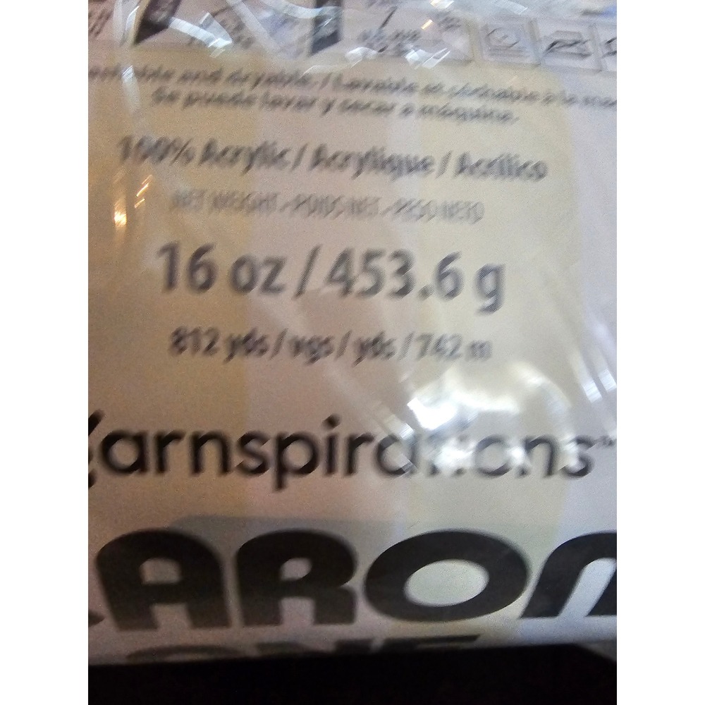 Caron One Pound Yarn White 10501 Acrylic Worsted Weight 16oz 2 Skeins 1624 Yards - Picture 3 of 3